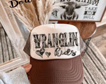 Wranglin’ Feral Kids Camo Hat Patch PNG | Southern Mom Design (Digital File)