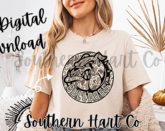 Bulldogs Camo Shirt PNG, Southern Boy Design (Digital Download)