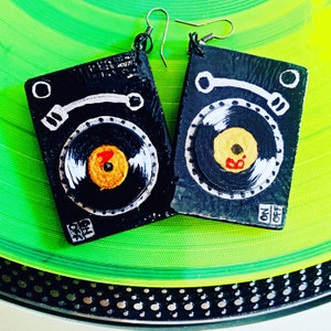 Turntable earrings/ music earrings /record earrings