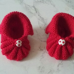 hand-knitted wool baby slippers