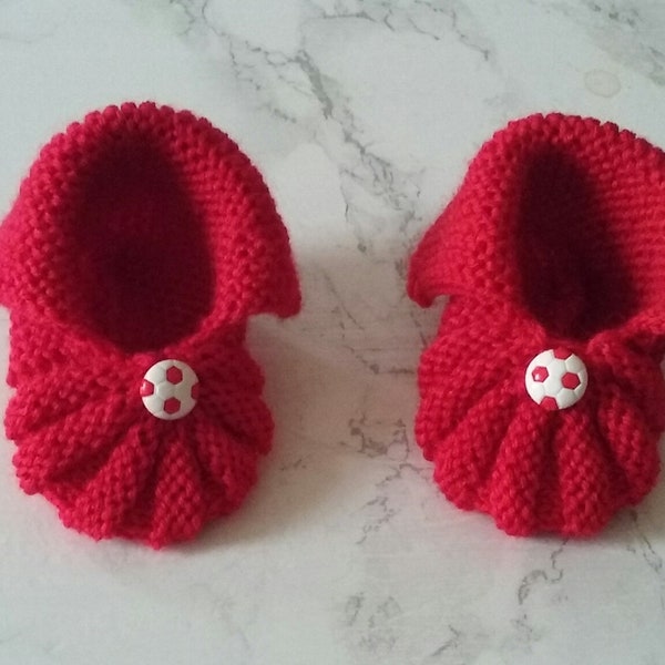 chaussons bébé en laine tricotés mains