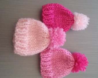 Lot de 2 mini bonnets en laine