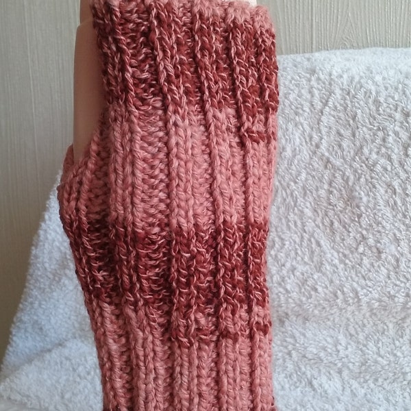 Mitaines en laine tricotées mains
