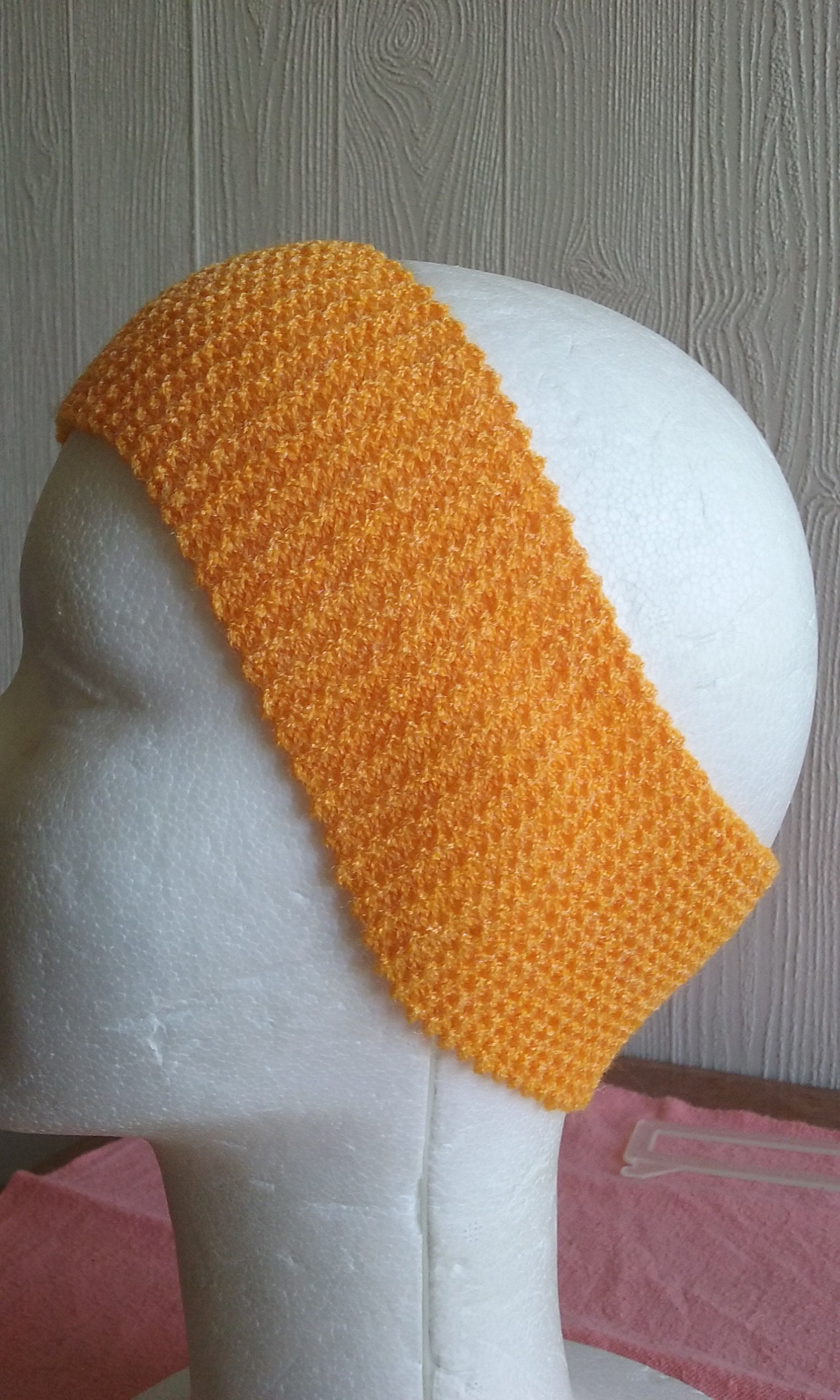 Bandeau Pour Cheveux, Serre-Tête, Cache-Oreilles en Laine Acrylique de Couleur Jaune Pâle