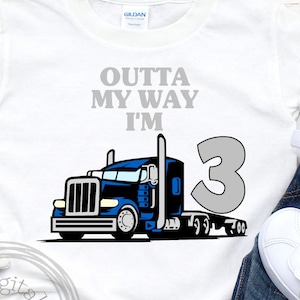 Große Rig Semi Truck Geburtstag Svg, 3. Geburtstag SVG, dritten Geburtstag Svg, große LKW Svg, geschnitten Datei