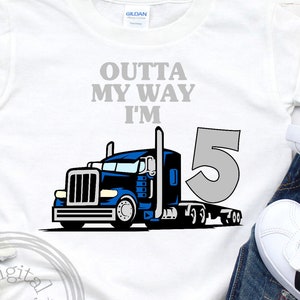 Big Rig Semi Truck Birthday svg, 5th Birthday SVG, Fifth Birthday svg, Big truck svg, Cut file