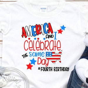 4ème anniversaire SVG, 4ème de Juillet Chemise d'anniversaire, Juillet 4e anniversaire svg, 4e de Juillet svg garçon, 4e de Juillet SVG Designs, 4e de Juillet svg fille