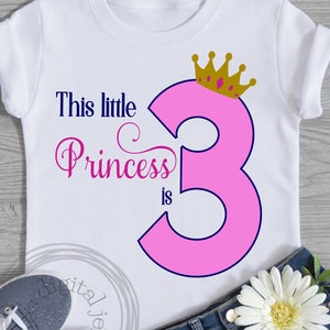 Princess Birthday svg, 3rd Birthday SVG, Birthday svg, Birthday Shirt Svg, Girl Birthday Svg, Third Birthday svg