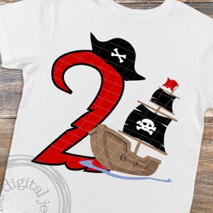 Pirate birthday shirt svg, 2nd Birthday SVG, Pirate ship svg, Cut file cameo, Cricut, sizzix, PNG, PDF, dxf, eps