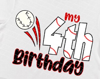 Baseball '4' Geburtstag Tortenaufsatz – Kuchen-Topper Aus Glitzerkarton, 14,5x6,3 Cm, Mit Holzstab, Für Jungen-Party