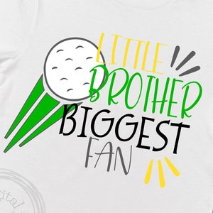 Cricut または Silhouette カッティング マシン用のゴルフ SVG カッティング ファイル、LIttle Brother の大ファン、ゴルフ ボール SVG、デジタル ダウンロード