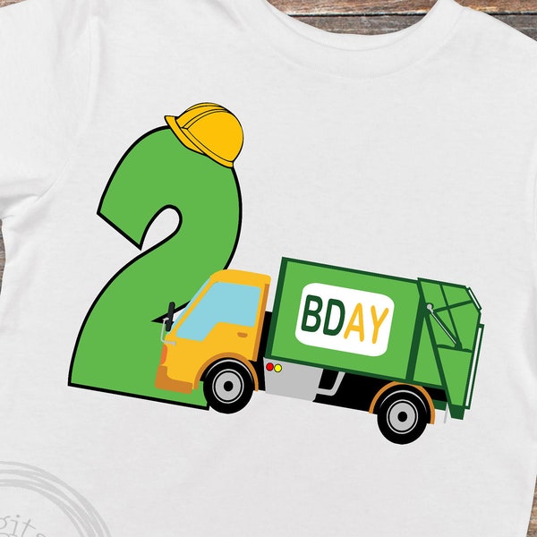 Garbage Truck birthday shirt, Trash Truck Birthday, Boy Birthday Shirt, Dump truck party svg