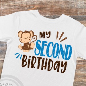 Monkey SVG, Monkey shirt child, Monkey Birthday shirt, Monkey Birthday svg, Second Birthday svg, 2nd Birthday Monkey, Cut file cameo, sizzix