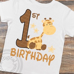Giraffe svg, Baby Giraffe svg, giraffe birthday shirt svg, Giraffe Birthday svg, 1st Birthday SVG, First Birthday svg Zoo Birthday party svg