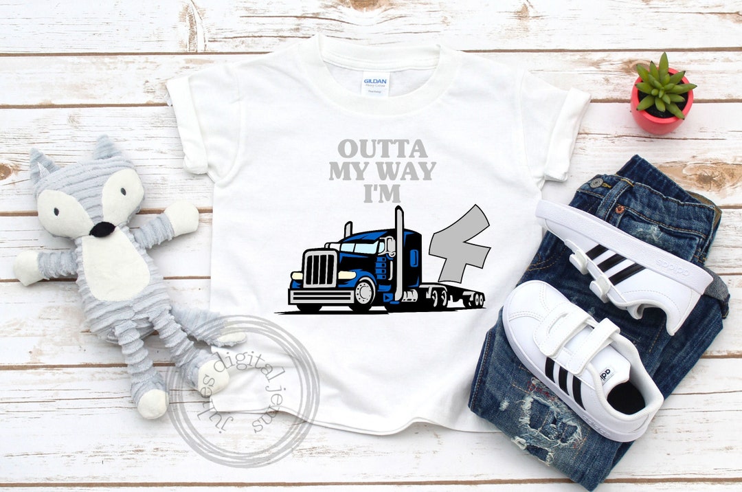 Dig Rig Svg Big Rig Semi Truck Birthday Svg, 4th Birthday SVG, Fourth Birthday Svg ...