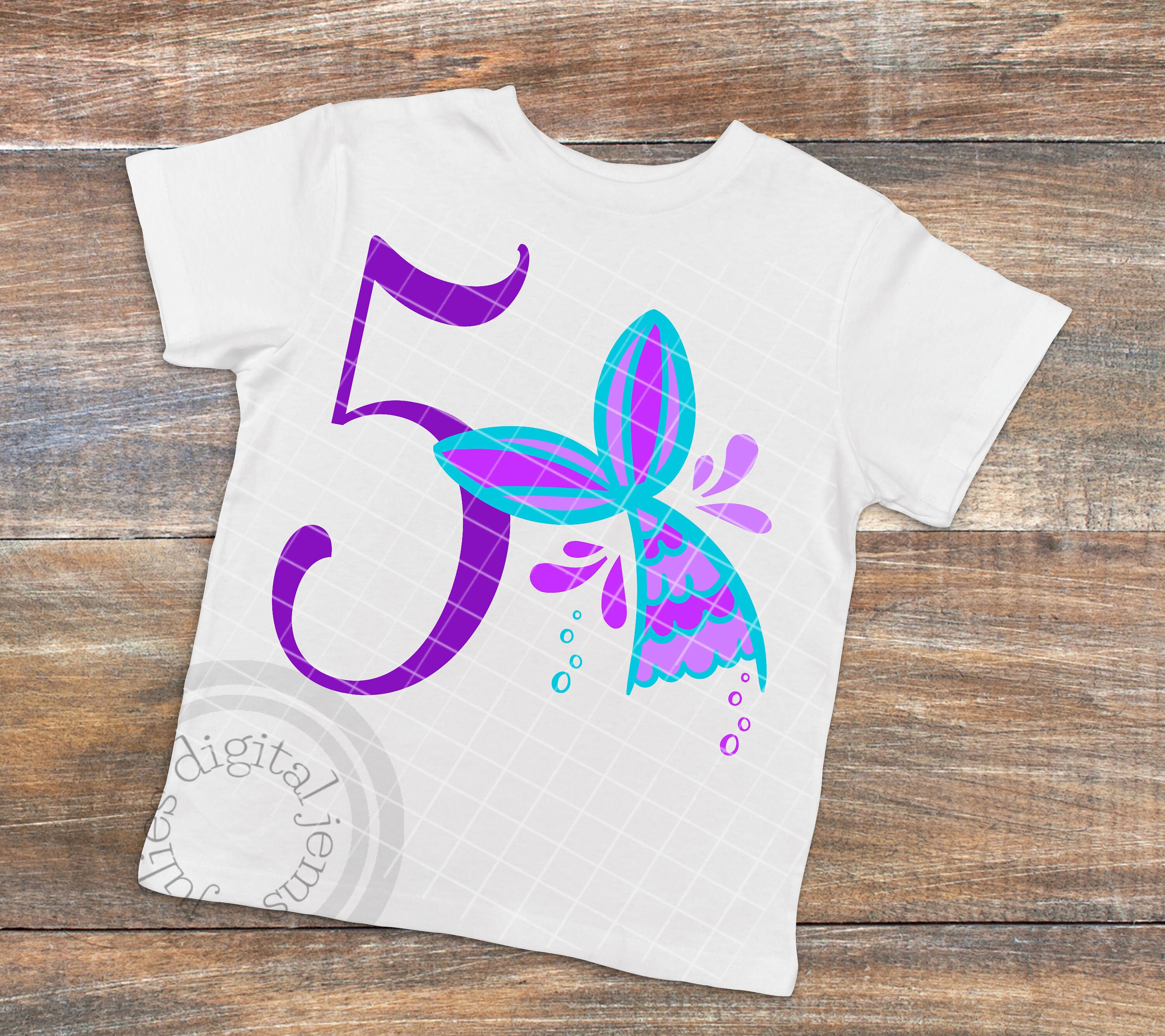 Download Mermaid Birthday shirt svg Mermaid birthday svg designs 5th | Etsy