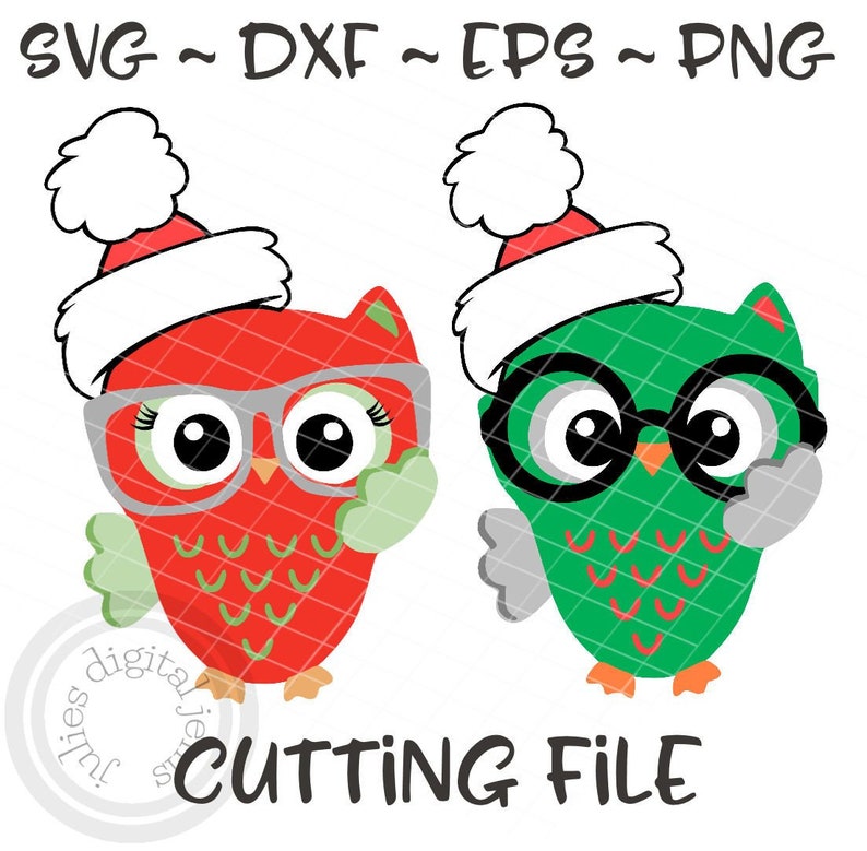Download Christmas owls svg eps dxf png Boy owl svg Girl owl svg | Etsy