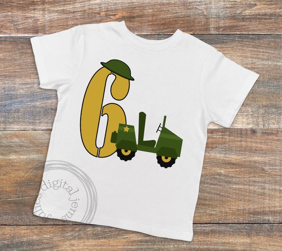 Download Kids Army Birthday Shirt Svg 6th Birthday Svg For Use With Etsy