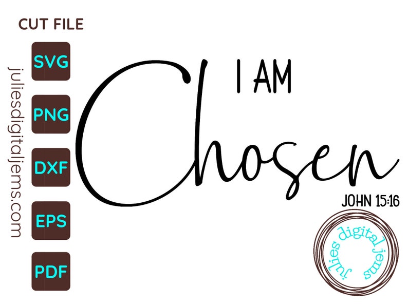 I Am Chosen Svg, Inspirational Svg Sayings, Christian SVG, John 15 - Etsy