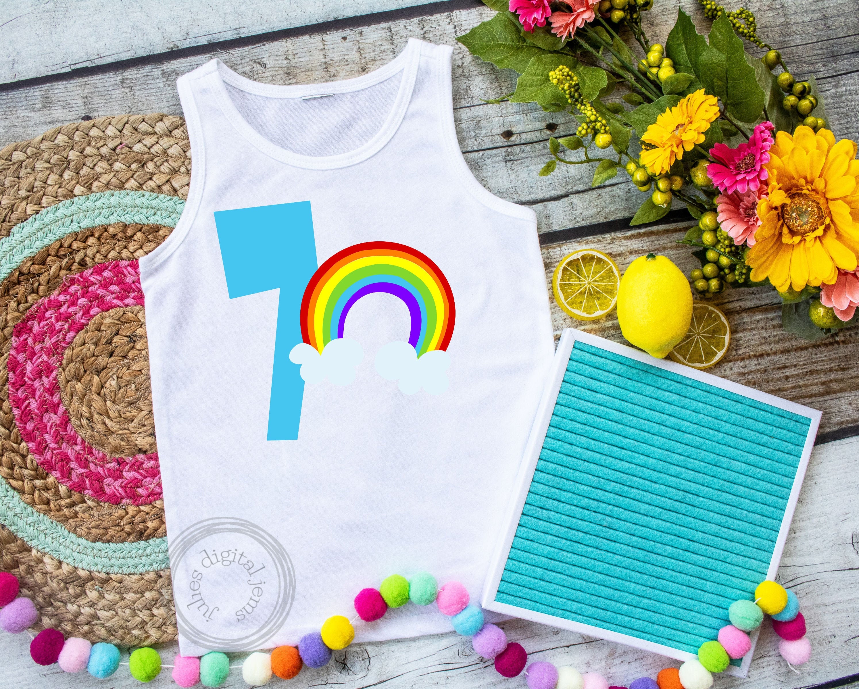 Download Rainbow Birthday Svg 7th Birthday Svg Birthday Svg Birthday Shirt Svg Girl Birthday Svg Seventh Birthday Svg