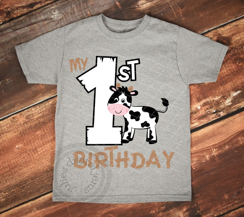 Cow Birthday Shirt Svg Cow Birthday Svg 1st Birthday SVG Etsy