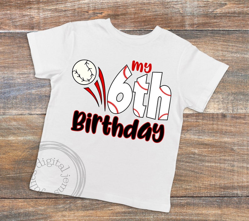 Download Baseball birthday shirt svg 6th birthday baseball svg ...