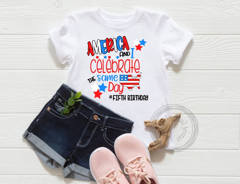 Download 5th birthday SVG 4th of July Birthday shirt July 4th | Etsy