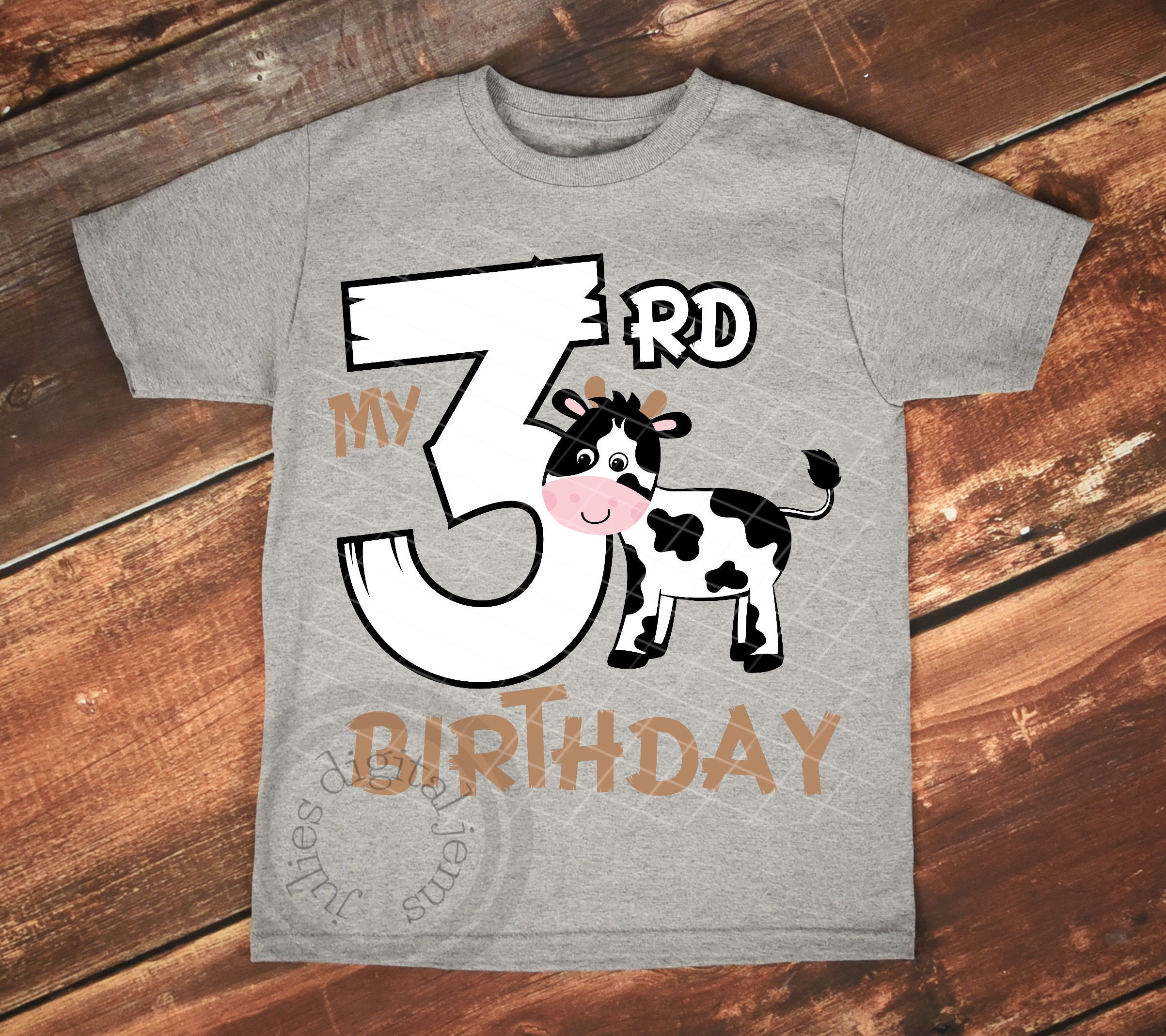 Download Cow Birthday Shirt Svg Cow Birthday Svg 3rd Birthday Svg Etsy