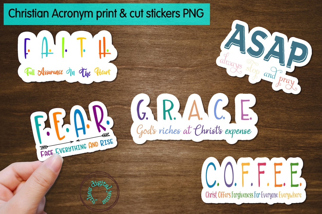 Christian Acronymn Stickers PNG Printable Stickers Etsy