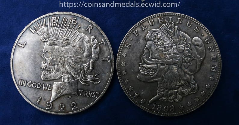 Double Hobo Skull Coin 1893-1922