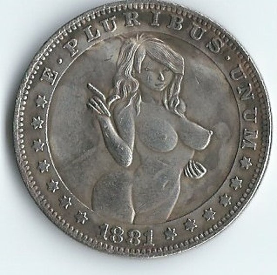Aruba Sexy Girl - Sexy Girl Nude Hobo Nickel Coin 1881-CC or 1921 D Morgan Dollar Medal  Souvenir Collection USA