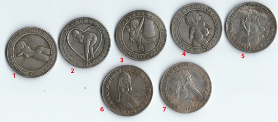 Aruba Sexy Girl - Sexy Girl Nude Hobo Nickel Coin 1881-CC or 1921 D Morgan Dollar Medal  Souvenir Collection USA