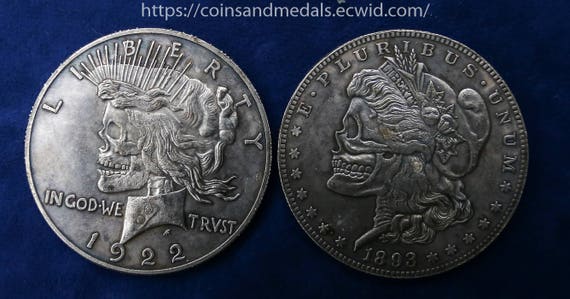 Hobo Nickel two face USA Morgan and Peace Dollar SOUVENIR COIN FREE SHIPPING