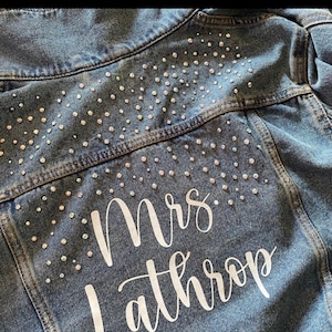 Mrs Iron On | Mrs Last Name Iron On | Mrs Denim Jacket | DIY Mrs Denim Jacket Iron On | Future Mrs Iron On | Bride Jean Jacket | Bride