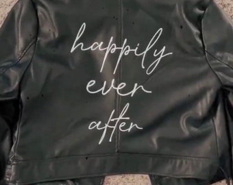 Happily Ever After DIY Iron On | Happily Ever After Iron On | DIY Mrs Denim Jacket Iron On | Mrs HTV Name Decal | Wedding Iron On | Marriage