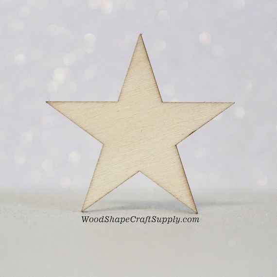 50 - 1-3/4 Inch Wood Star - Woodcraft Supplies - DIY Craft Supply - Wood  Star Shapes- 1.75 Wooden Stars