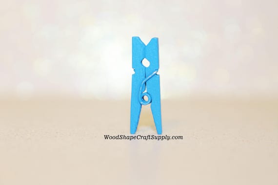 100 1 Inch Light Blue Wood Clothespins Mini Wooden Clothespins for Crafts  Photo Hanging Miniatures DIY Craft Supplies 