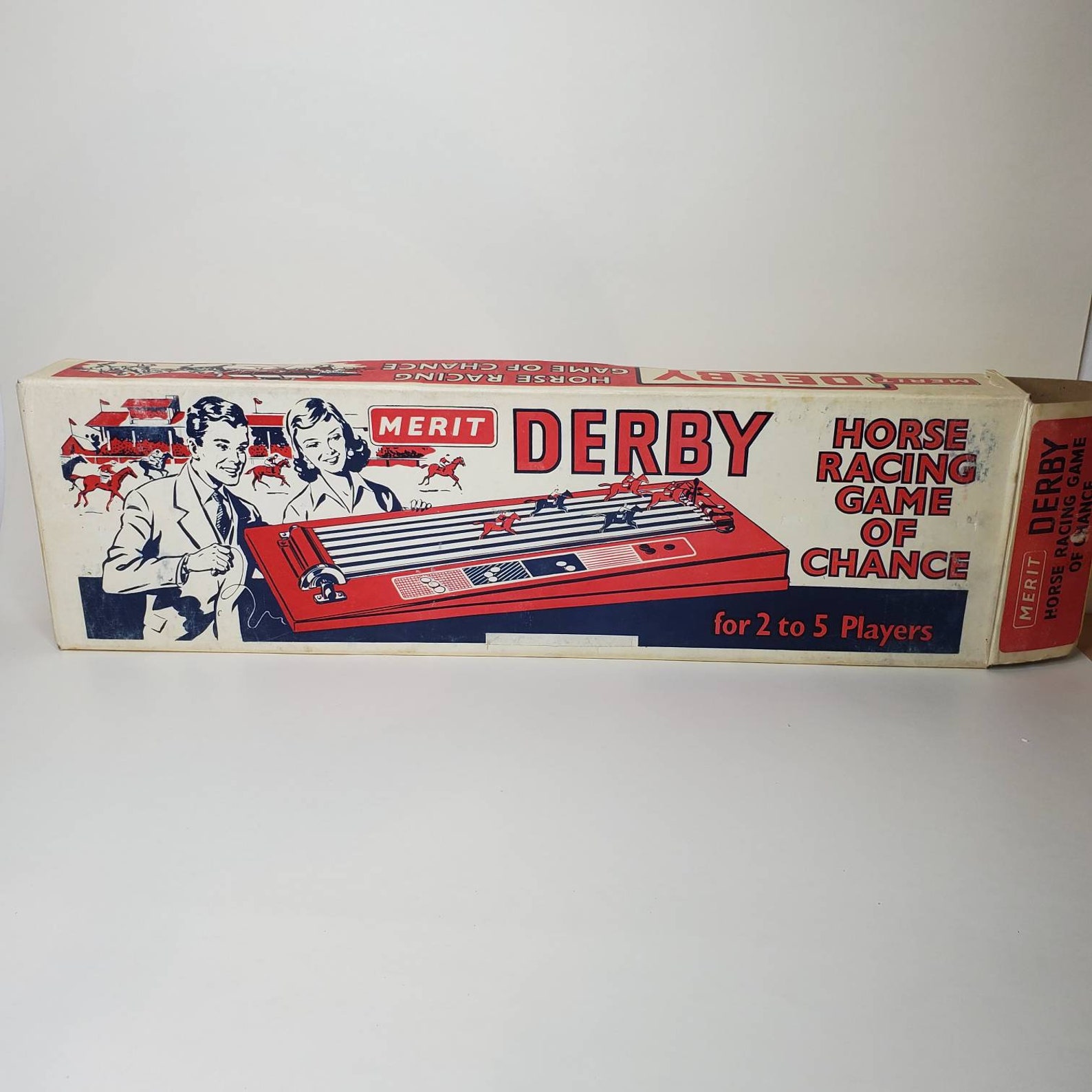 Vintage 50s Merit Derby Horse Racing Game Pull Enggine With Etsy