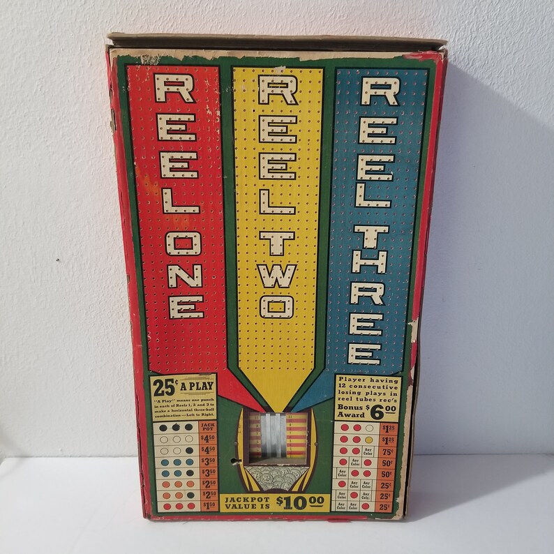 Vintage 70s Punch Board Gambling Game 25 cent Play Jackpot Etsy