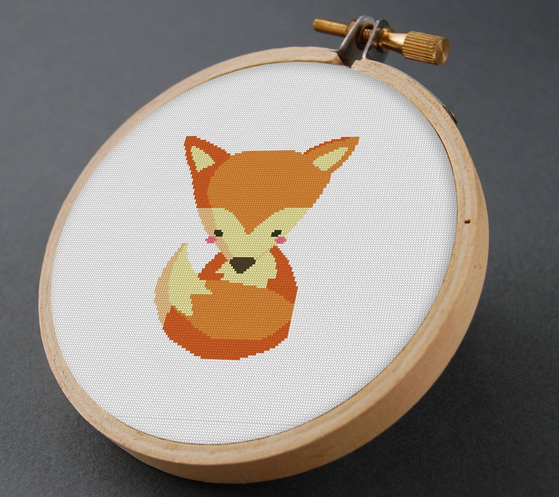 Fox Cross Stitch Fox Cross Stitch Pattern Modern Cross Etsy