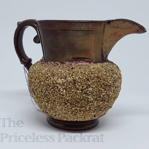 Antique Bronze Lusterware Creamer with Sand Texture