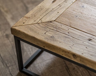 Romeo coffee table in solid wood and steel