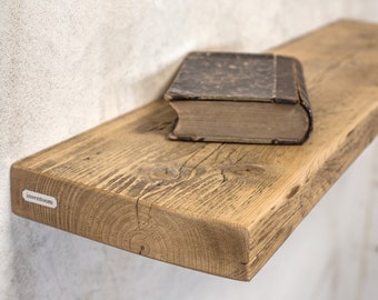 Mensola in legno di recupero su misura | fissaggio invisibile a scomparsa | floating wood shelf