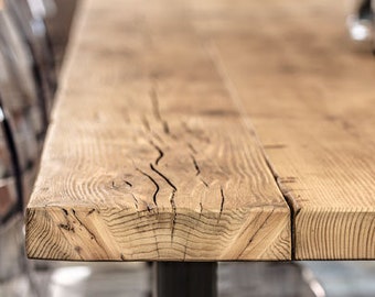 Reclaimed wood table | Old wood table | Industrial table | Dining table | Solid wood table | Reclaimed wood
