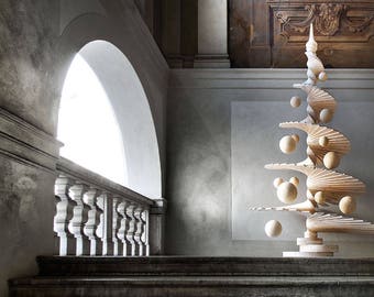 Wooden Christmas Tree | Arbor Mega | Rustic Wooden Christmas Tree, Fir, Natural, Modern, Wood Sculpture, Christmas Decoration, Party