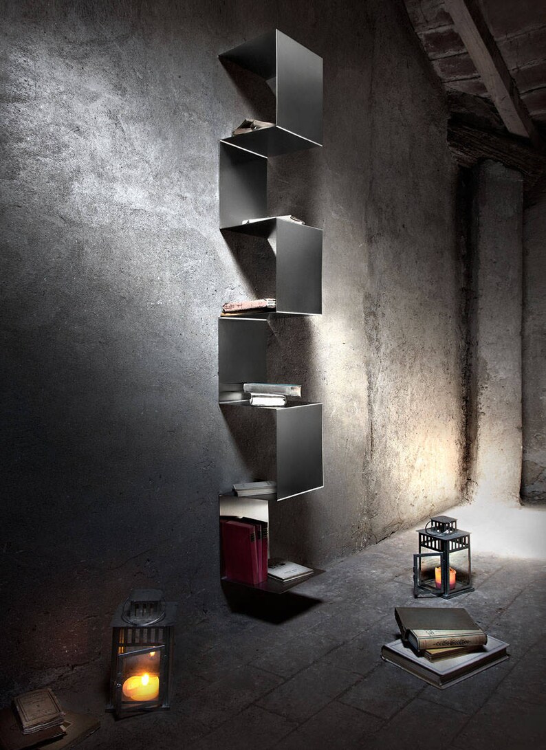 Stainless Steel Bookcase Modular Bookcase Wall Bookcase Design Library Metal Bookcase Shelf