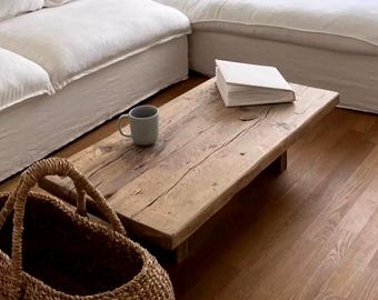 Solid wood coffee table mod. Daiana | Reclaimed wood coffee table | Japanese style sofa table