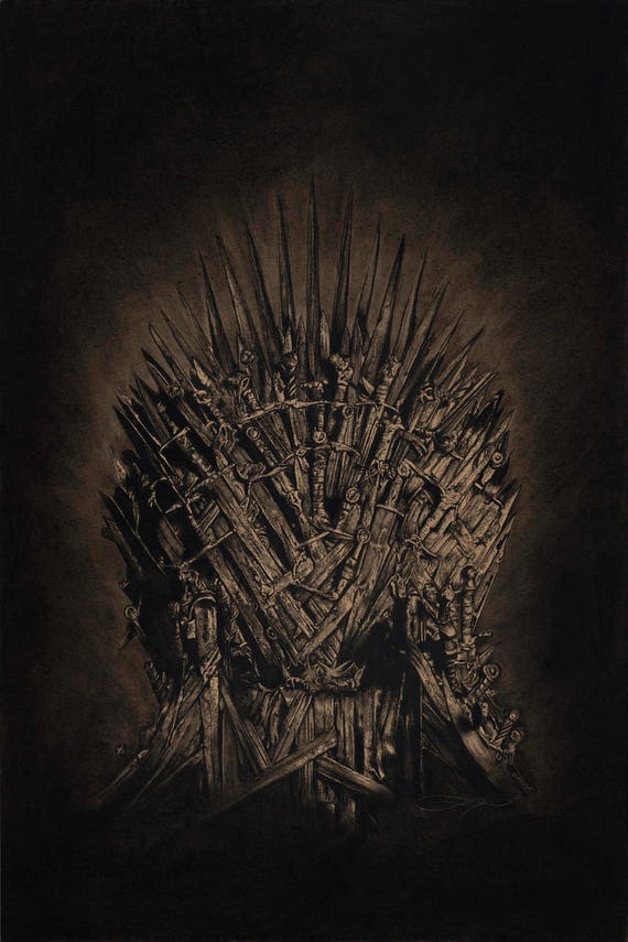 Iron Throne Game Of Thrones Retired Piece Etsy