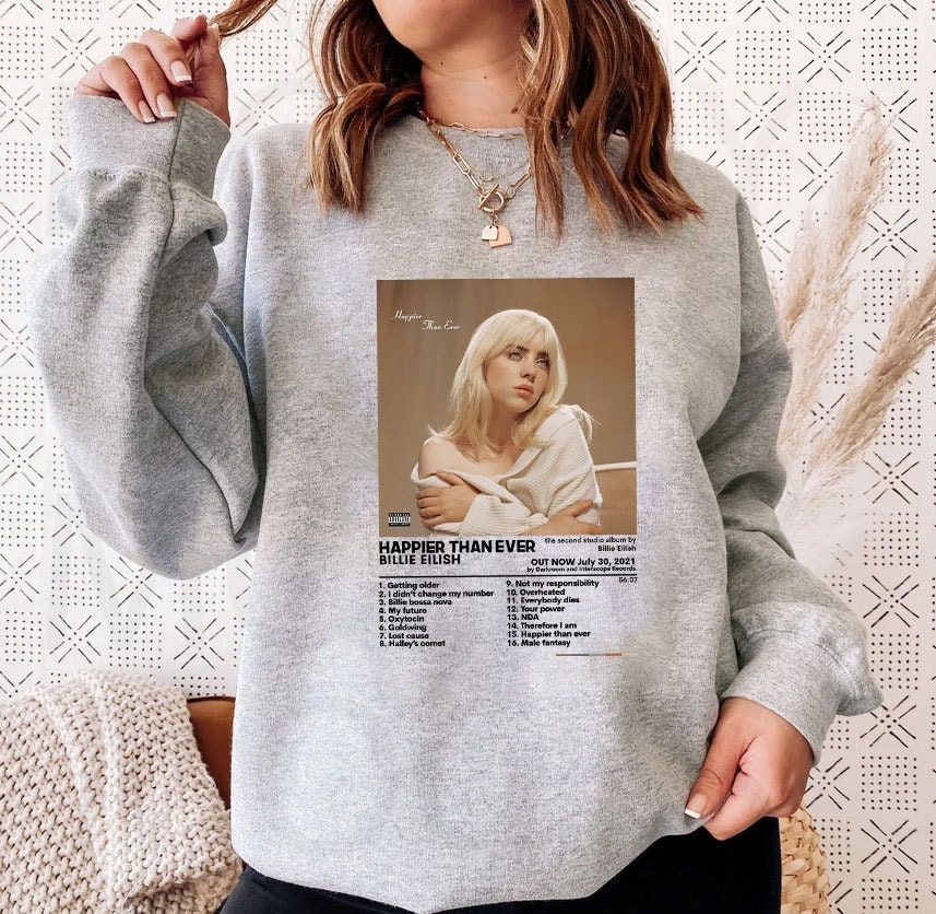 Discover Billie Vintage Sweatshirt, Eilish Hottest Album Sweater