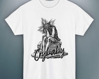 Maglietta Crybaby Jesus / Maglietta grafica anti-religione / Streetwear punk anticristiano, regalo per atei, umorismo nero